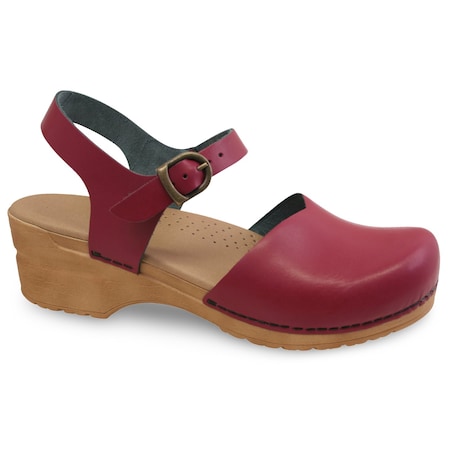 SANSI Women's Closed Toe Sandal In Raspberry, Size 6.5-7, PR